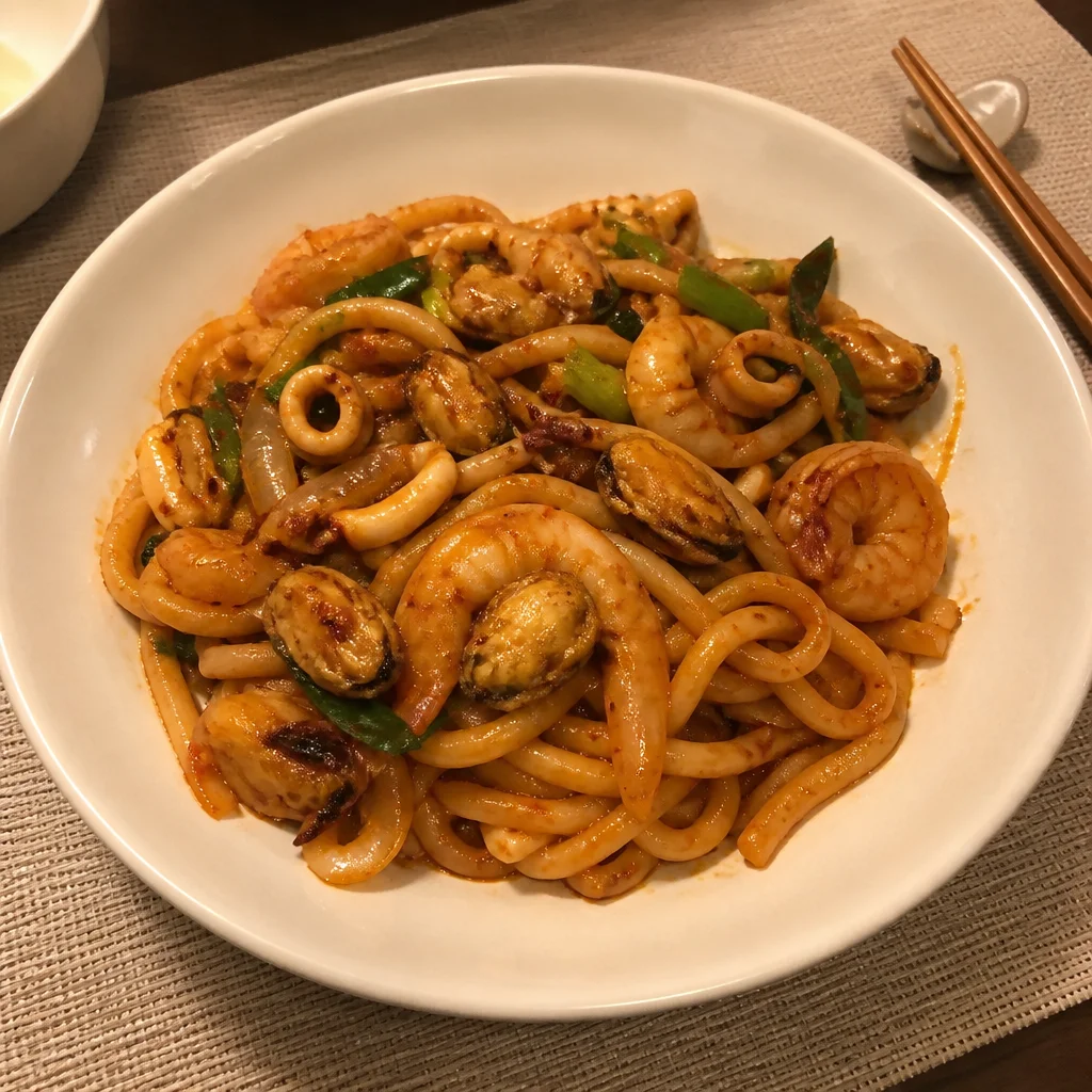 辛い海鮮炒めうどん | レシピオ