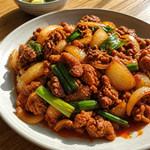 タクシー食堂風 牛バラ薄切り肉のプルコギ風炒め