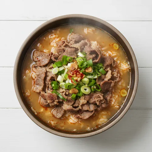 5分で完成！牛バラ薄切り肉のスープご飯