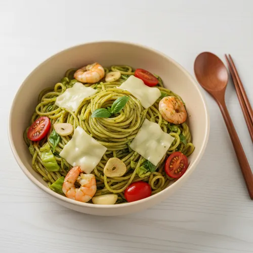 ワンパン バジルペーストパスタ