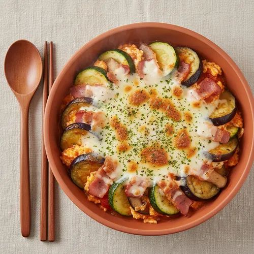 電子レンジ野菜ベーコンのチーズ蒸し