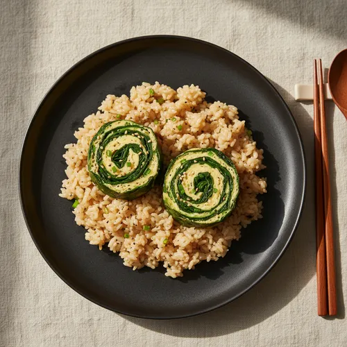 キムチの葉と卵のご飯
