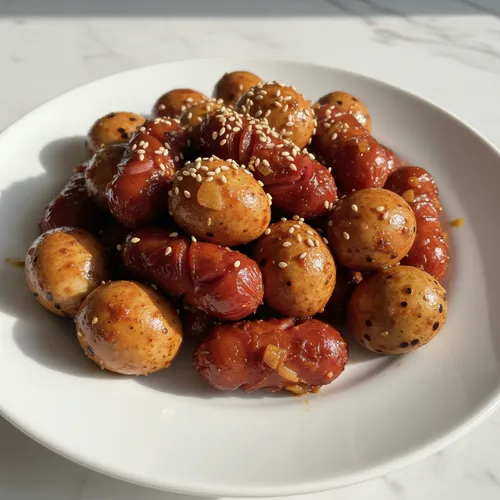 うずらの卵とウインナーの炒め物