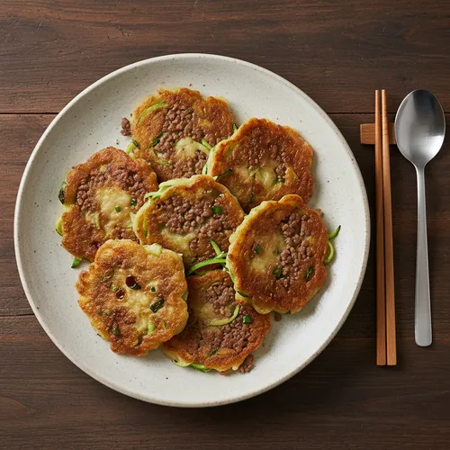 ライスペーパー牛挽肉と韓国かぼちゃのチヂミ