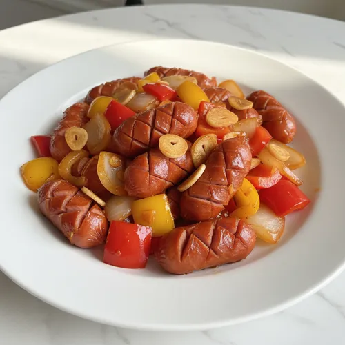 比較不能！ソーセージと野菜炒め