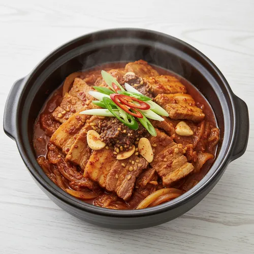 熟成キムチと豚バラ肉の蒸し煮