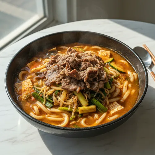 차돌 된장국수