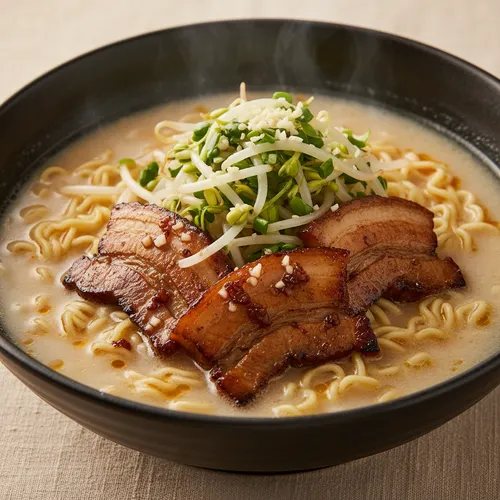 豚バラ肉ともやしの豚骨ラーメン