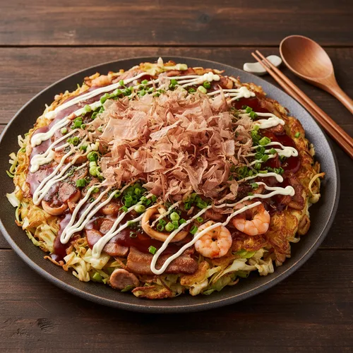 Lサイズピザの大きさのお好み焼き