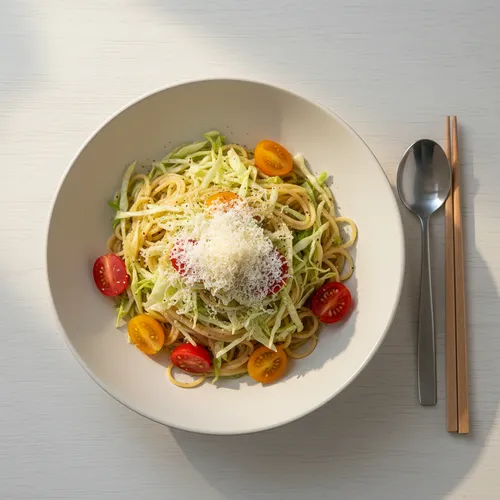 シオダレキャベツの冷製パスタ