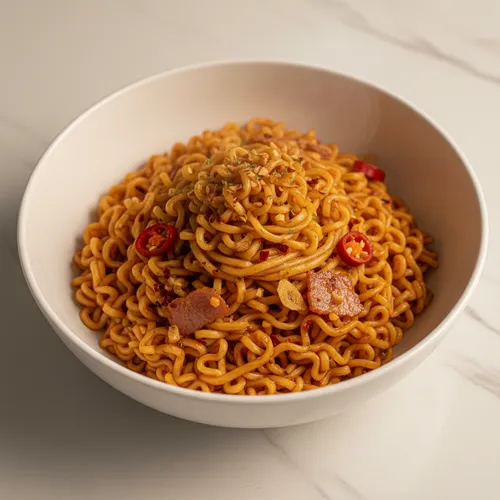 電子レンジで作るシンラーメンアーリオ・オーリオ