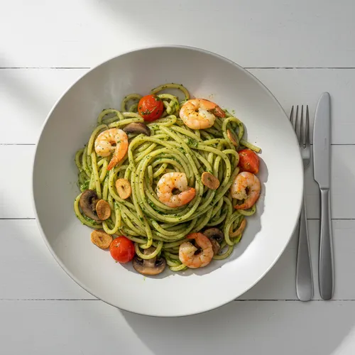 カロリーオフのバジルパスタ
