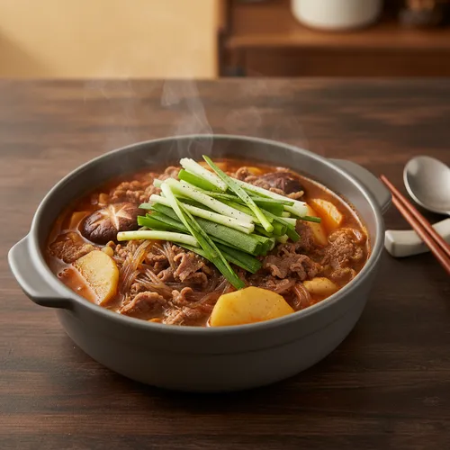 牛肉とキノコのチゲ