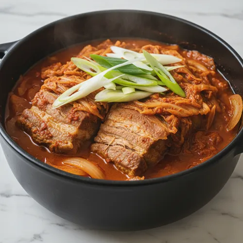 水なしで作る超簡単豚肉キムチ蒸し
