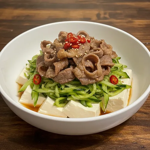 チャドルバギときゅうりの絹ごし豆腐