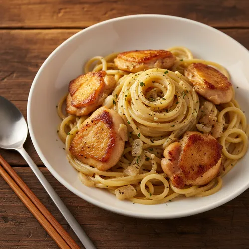 チキンクリームパスタ