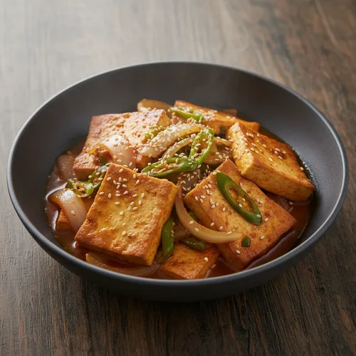 赤い豆腐の煮物