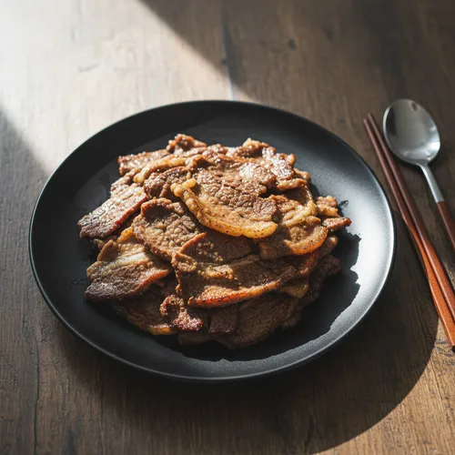 肉汁たっぷり牛バラ薄切り肉の焼き
