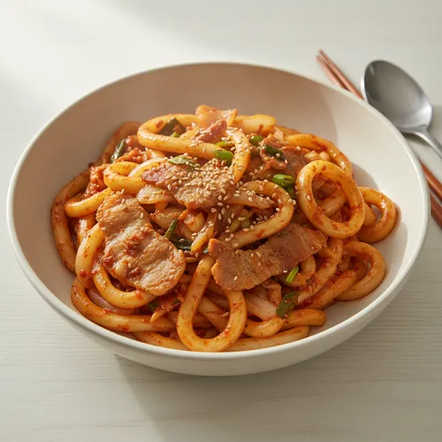 キムチ炒めうどん