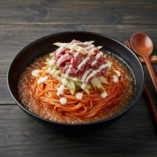 最近流行りのプルダックユッケ冷麺の作り方