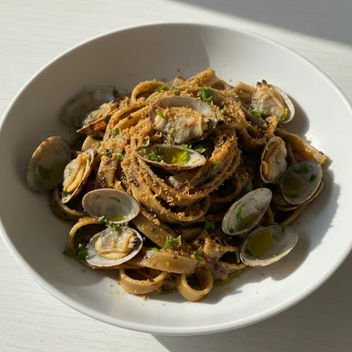 ローマ名店の黒にんにくボンゴレパスタ