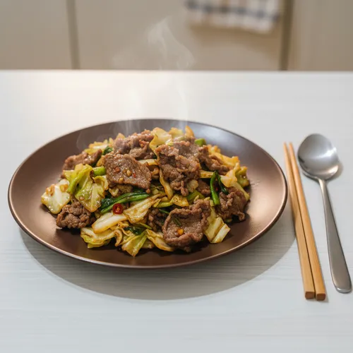 牛肉と白菜の炒め物