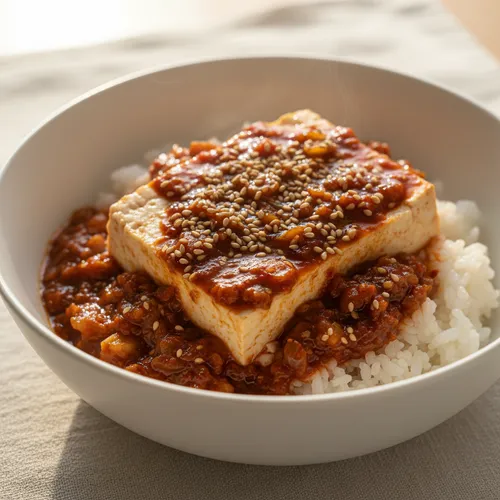 絹ごし豆腐のビビンバ風