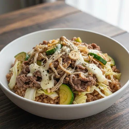 牛バラ薄切り肉のっけご飯
