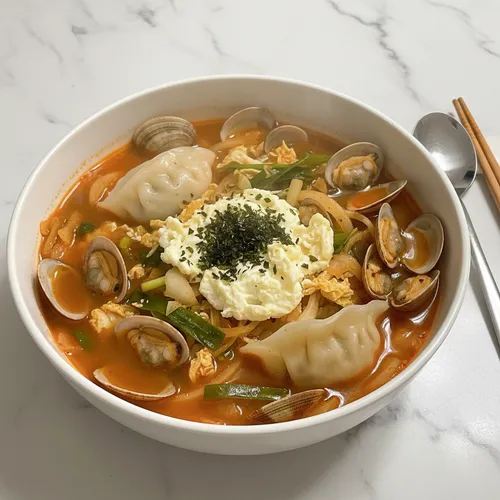 イ・ヨンボクシェフのアサリちゃんぽん餃子スープ