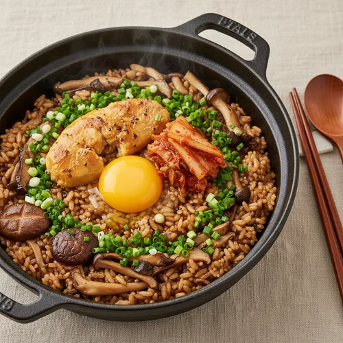 明太子トリュフきのこ釜飯