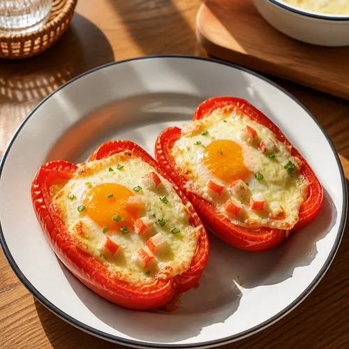 パプリカと卵のチーズ焼き