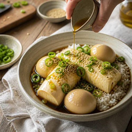万能漬けダレの純豆腐卵チゲ