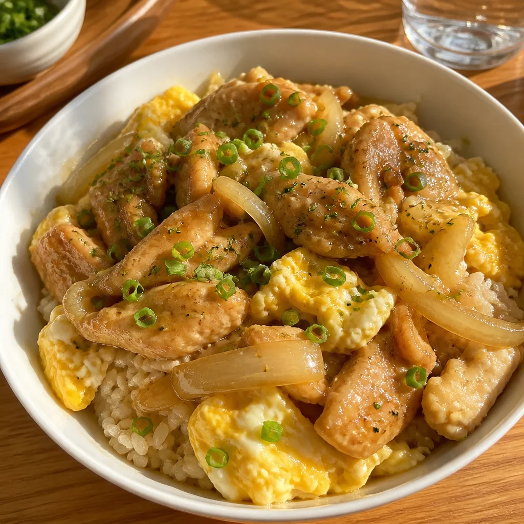 しっとりハニー醤油鶏むね肉丼