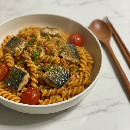 サバのパスタ