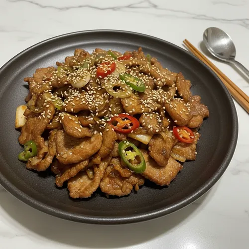 豚肩肉の甘辛炒め