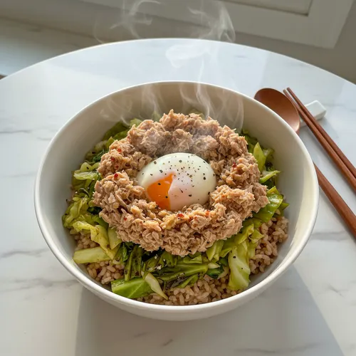 電子レンジ3分ダイエットキャベツツナ丼