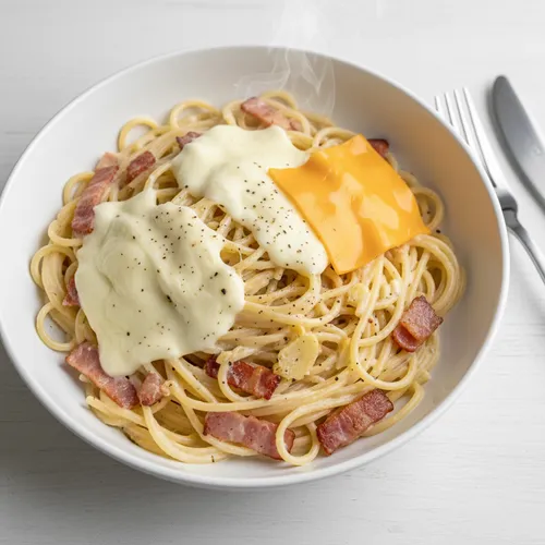 電子レンジで作るワンパンクリームパスタ