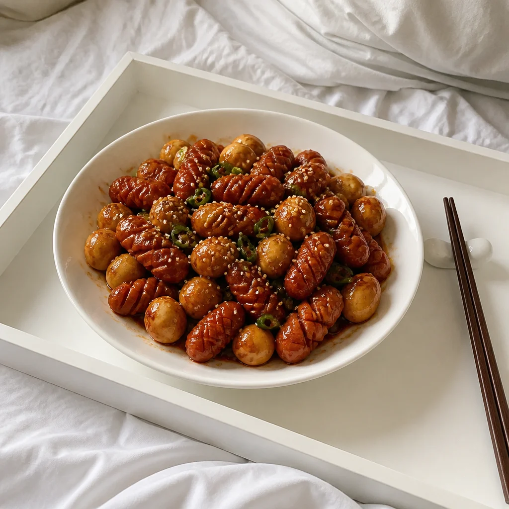 マッコムソーセージうずら卵炒め