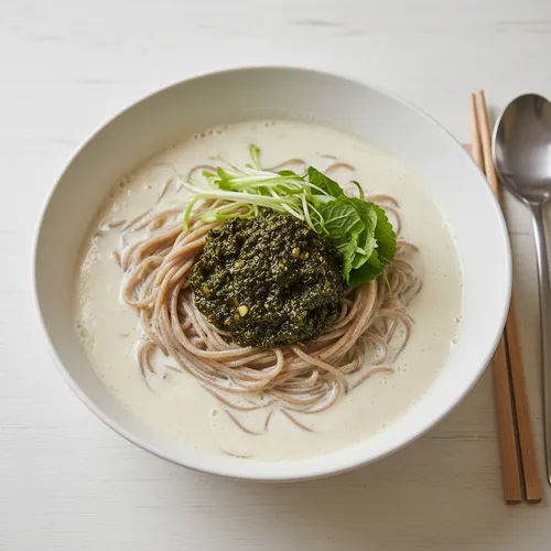 ユンナムノシェフのアーモンド麺と海苔ペースト