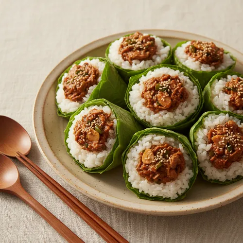 サンチュの包みご飯