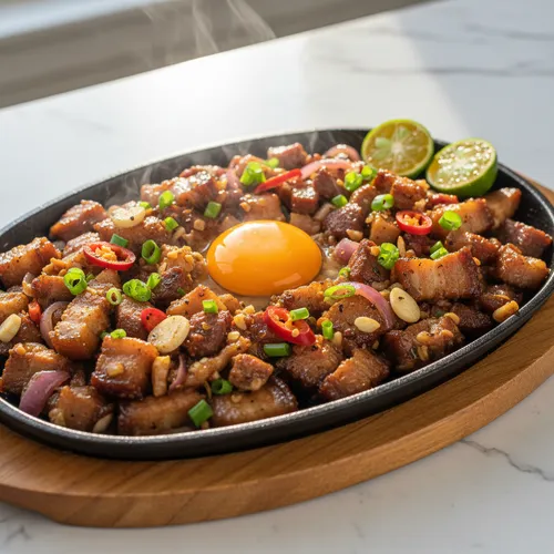 フィリピン風豚バラ肉炒め、シシグ（Pork Belly Sisig）