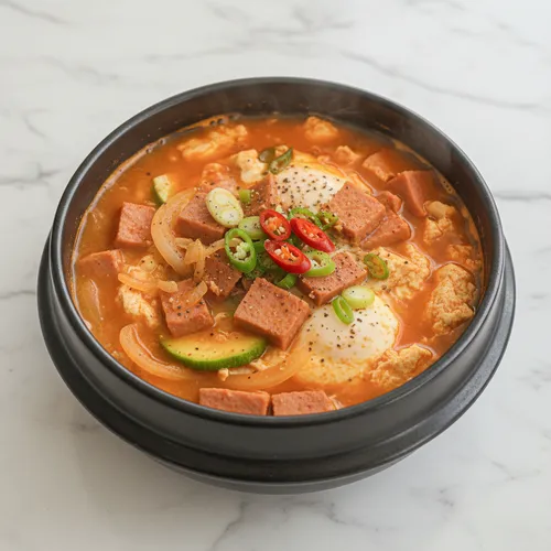 スパムおぼろ豆腐チゲ