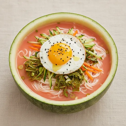 スイカとヨルムキムチの冷麺