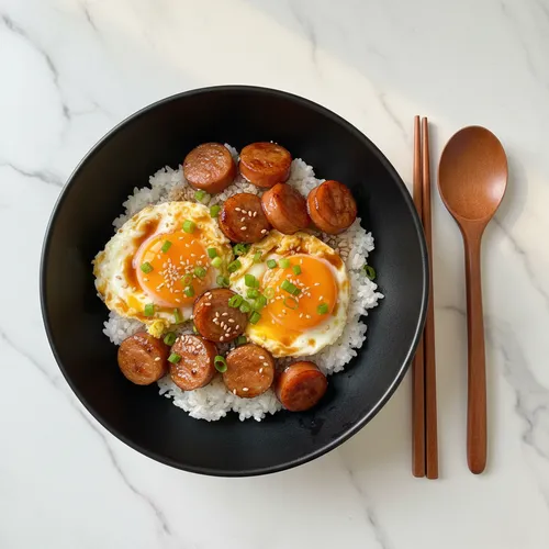 バターソーセージ卵ご飯