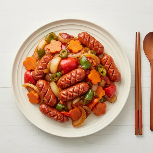ソーセージと野菜の炒め物