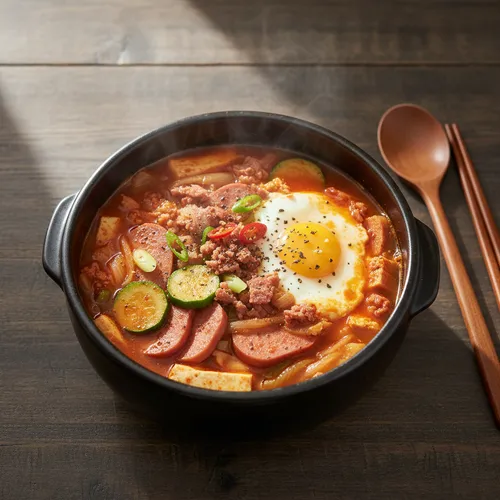 リュ・スヨンのスパムおぼろ豆腐チゲ