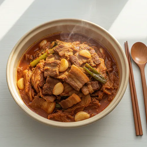 リュ・スヨンの豚肉キムチ蒸し