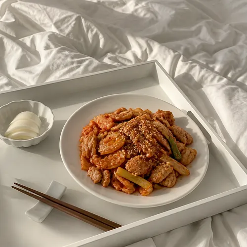 豚バラ肉とキムチの炒め物