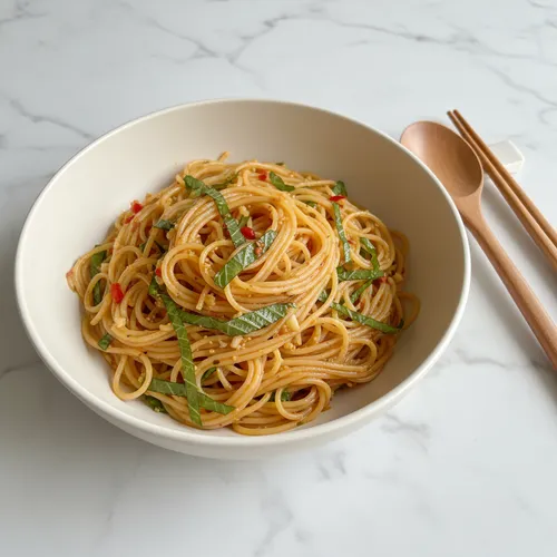 明太子とエゴマ油のパスタ