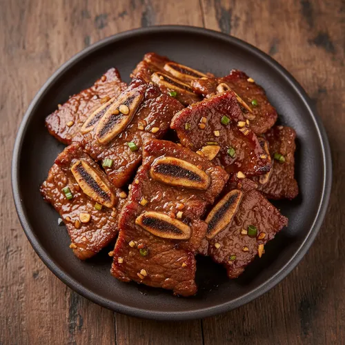 ヤキニクタレソースと牛カルビ焼き